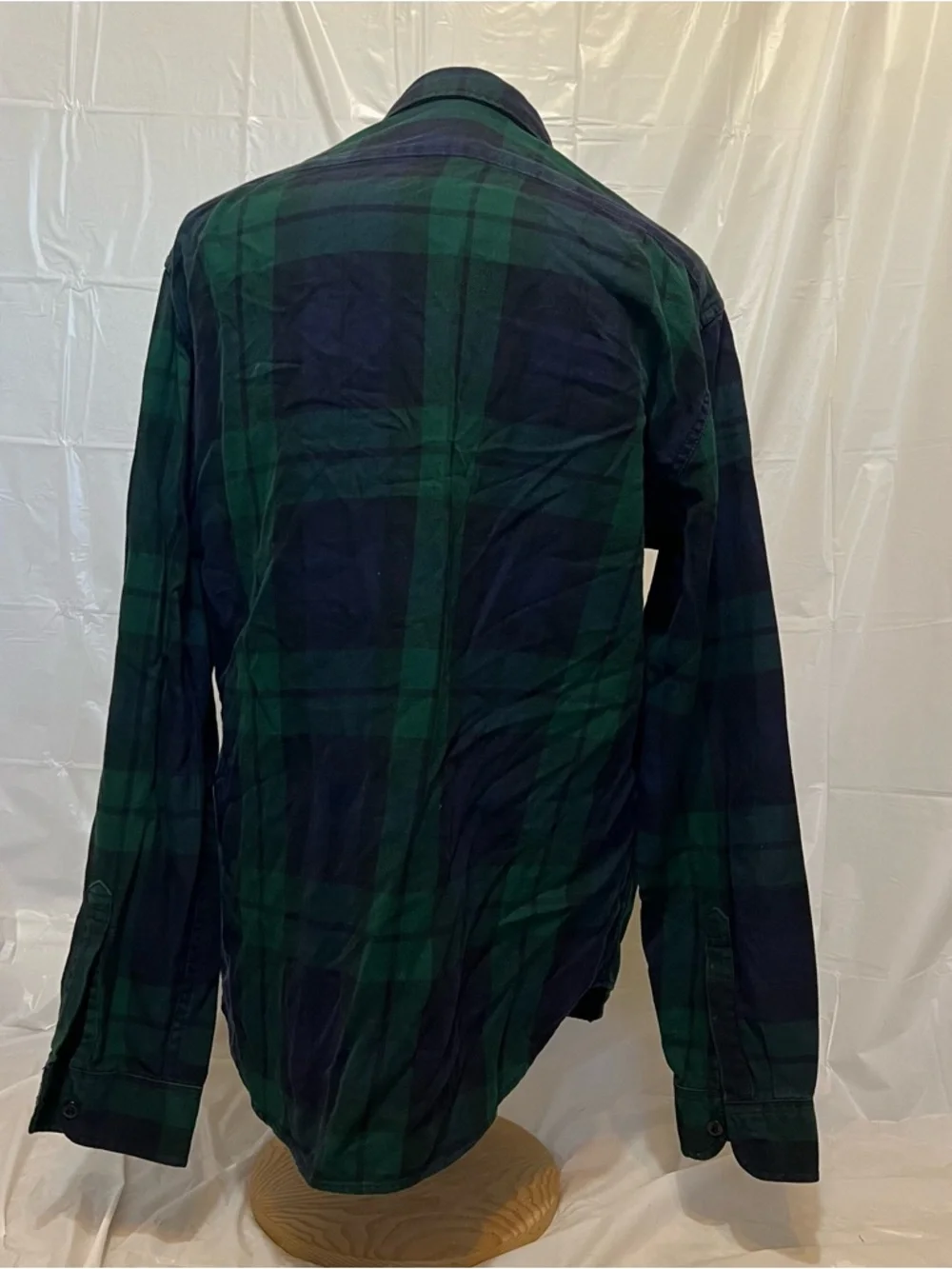 J.Crew Blackwatch Plaid Button‎ Down Shirt Medium Green Navy Flannel